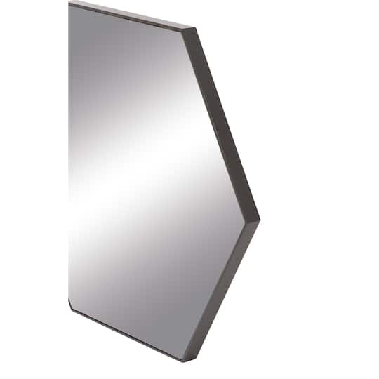 CosmoLiving by Cosmopolitan Black Contemporary Wood Wall Mirror, 21" x 24"